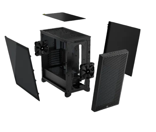 3000D AIRFLOW Black Mid-Tower PC Case; 2x 3.5'' | 2x 2.5'' Drive Bays; Up to 360mm Radiator compatible; 2x 120mm fan incl - image 2