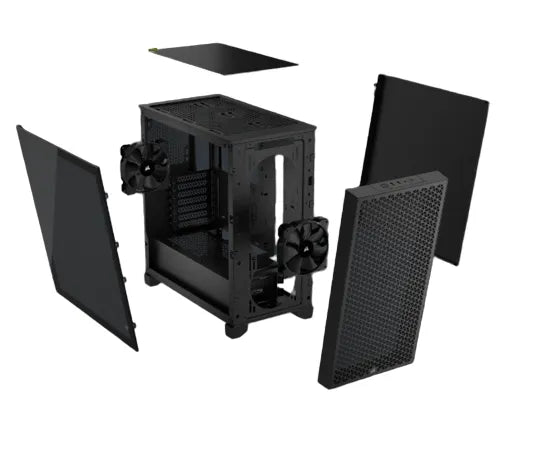 3000D AIRFLOW Black Mid-Tower PC Case; 2x 3.5'' | 2x 2.5'' Drive Bays; Up to 360mm Radiator compatible; 2x 120mm fan incl