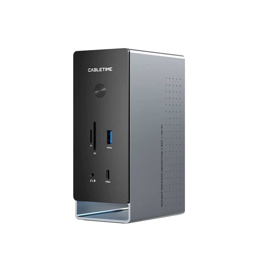 CABLETIME CB18G 16-IN-1 USB TYPE-C PORT REPLICATOR WITH 100W PD AND QUAD-DISPLAY SUPPORT (CT-DK181-AG)