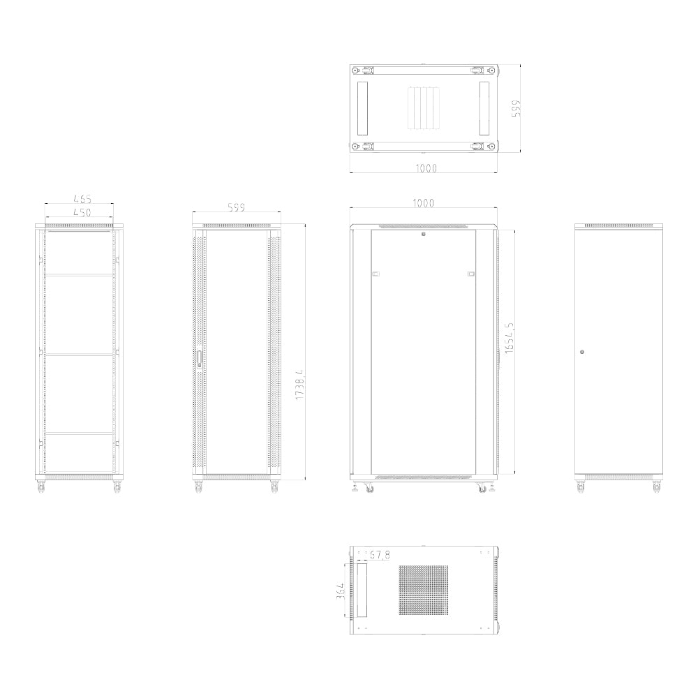 37U 600X1000MM, GLASS DOOR, 4 FANS, 2 SHELVES.. - image 2
