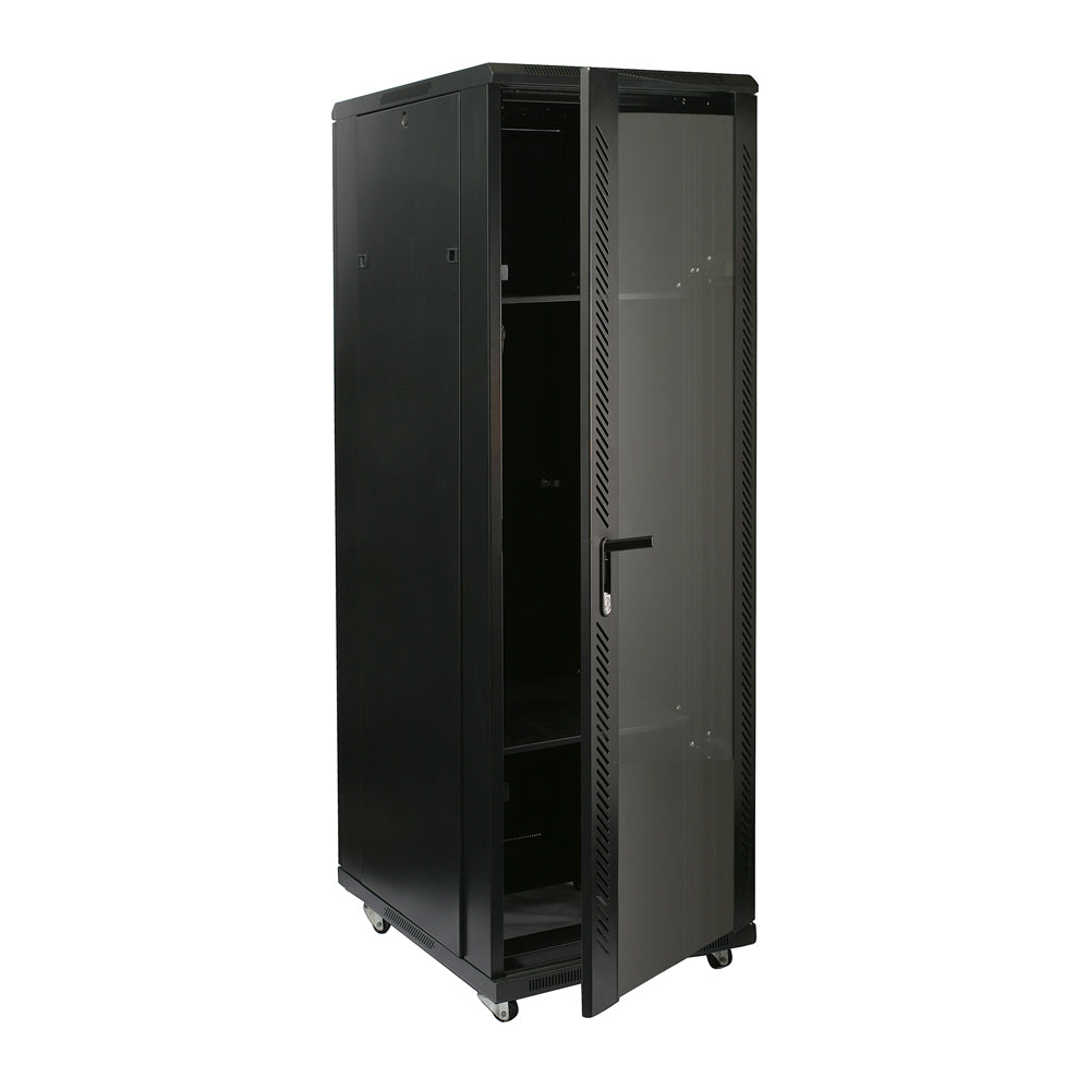 37U 600X1000MM, GLASS DOOR, 4 FANS, 2 SHELVES..