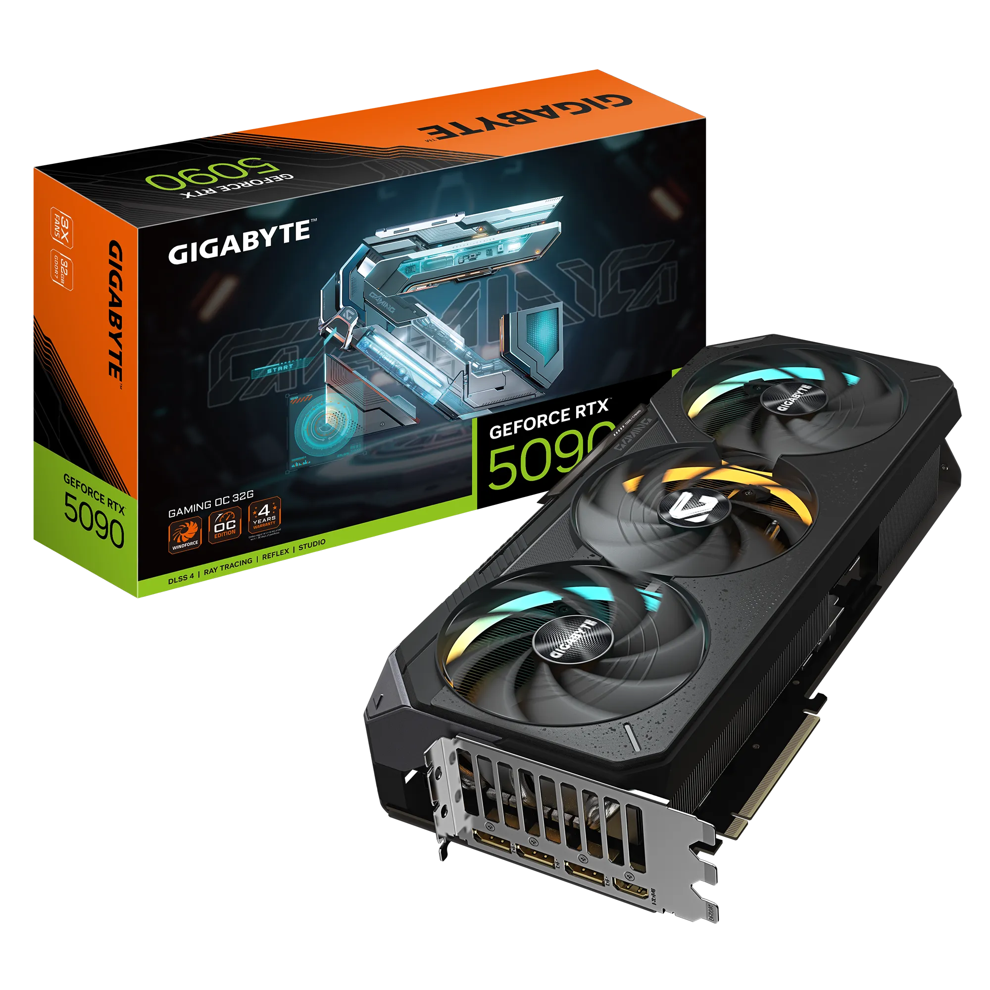 GIGABYTE nVidia GeForce RTX 5090 GAMING OC - 32GB GDDR7; 512-Bit Memory Bus; 1x HDMI; 3x DisplayPort; Min 1000W PSU. .