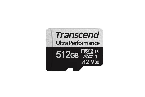 TRANSCEND 340S 512GB ULTRA PERFROMANCE MICRO SD UHS-I U3 V30 A2 CLASS10 - READ 160 MB/S - WRITE 125MB/S - WITH SD ADPTOR