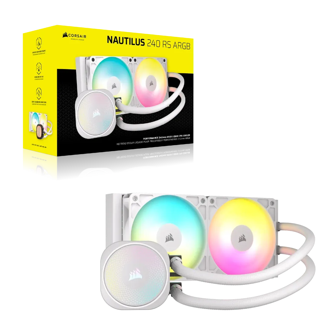Corsair NAUTILUS 240 ARGB White; 240mm Radiator; Liquid CPU Cooler; Intel® LGA 1851/1700; AMD® AM5/AM4 - image 2