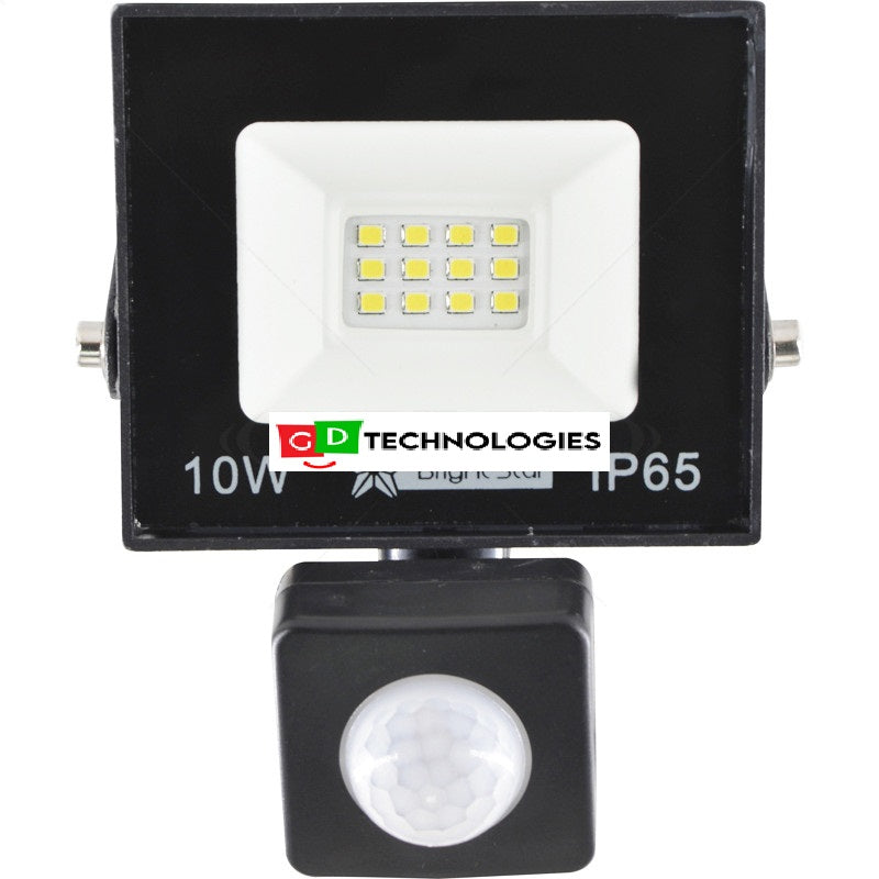 10 WATT LED FLOODLIGHT WITH SENSOR 6000K 500 LUMINS 30s TIMER