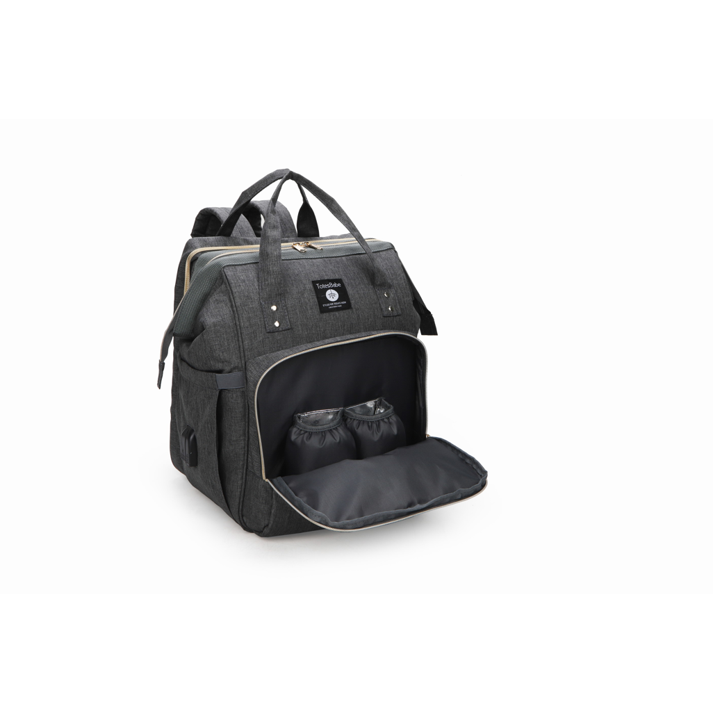 Totes Babe Alma Convertible Diaper Backpack - Dark Grey