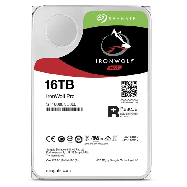 Seagate Ironwolf Pro ST16000NT001 16TB 3.5'' HDD NAS Drives 7200 RPM; SATA 6GB/s Interface; 256MB Cache;550TB/Year; Unlimited Ba - image 2