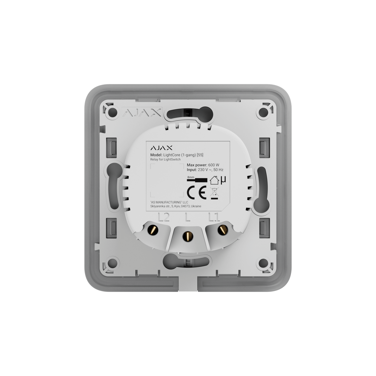 AJAX Security - LightCore (2-gang) Smart Switch, SoloButton not included | AJAX-LC-2-GANG