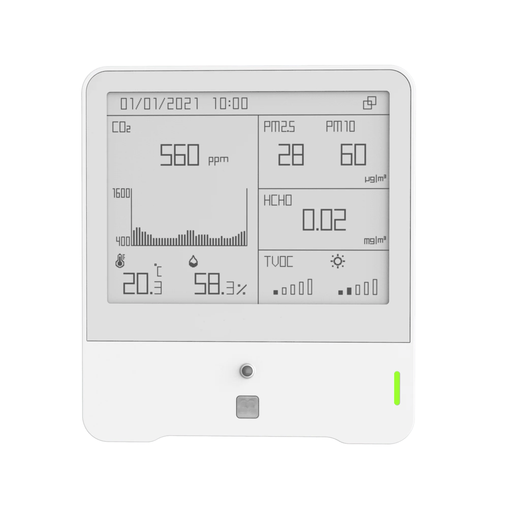 Milesight Indoor Ambience Monitor - Temp, Humidity, PIR, Light, TVOC, CO2, Barometric