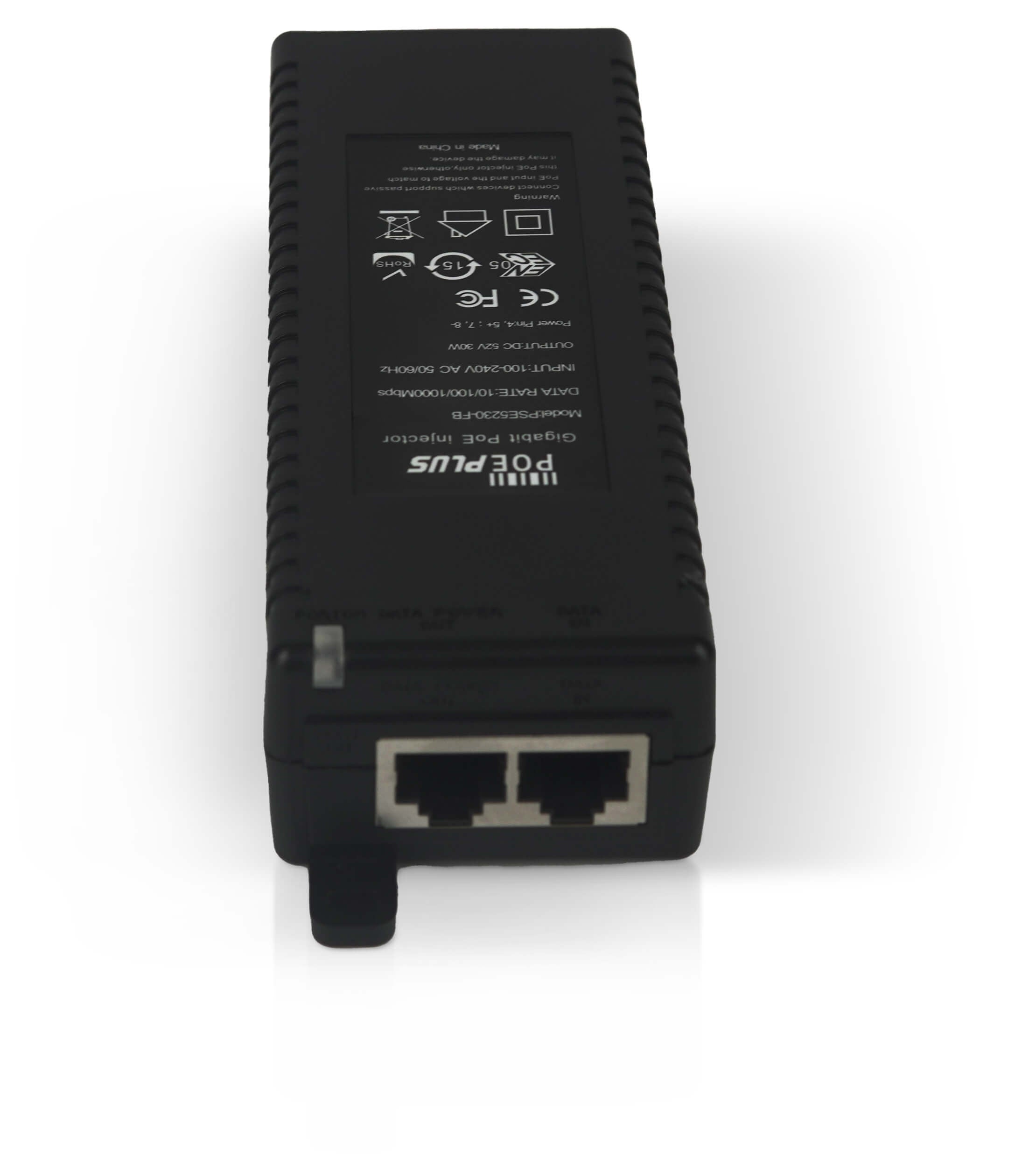 Gigabit Power over Ethernet (PoE) Injector. 48V, 0.575A, Passive, 30W - image 2