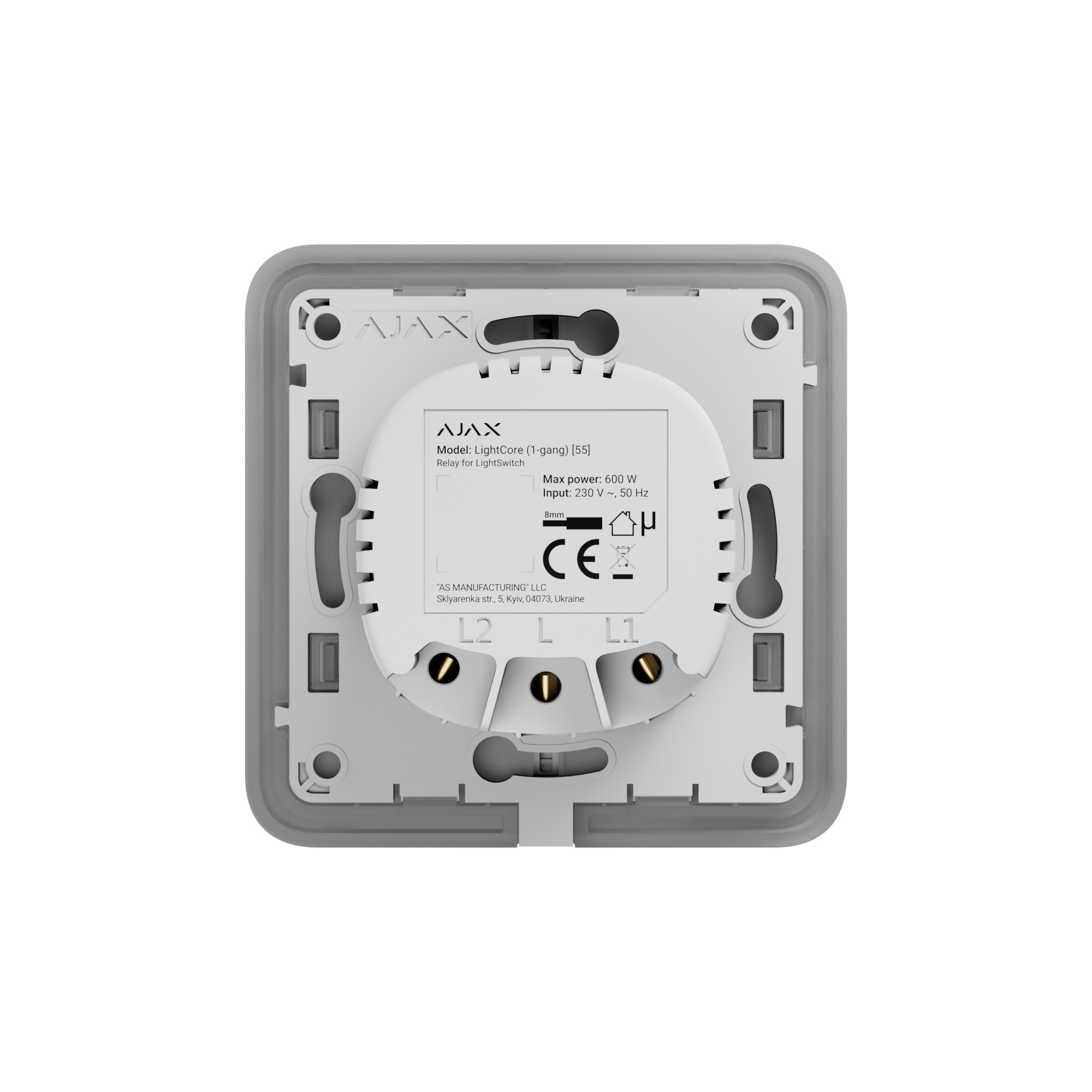 AJAX Security - LightCore (1-gang) Smart Switch, SoloButton not included | AJAX-LC-1-GANG - image 2
