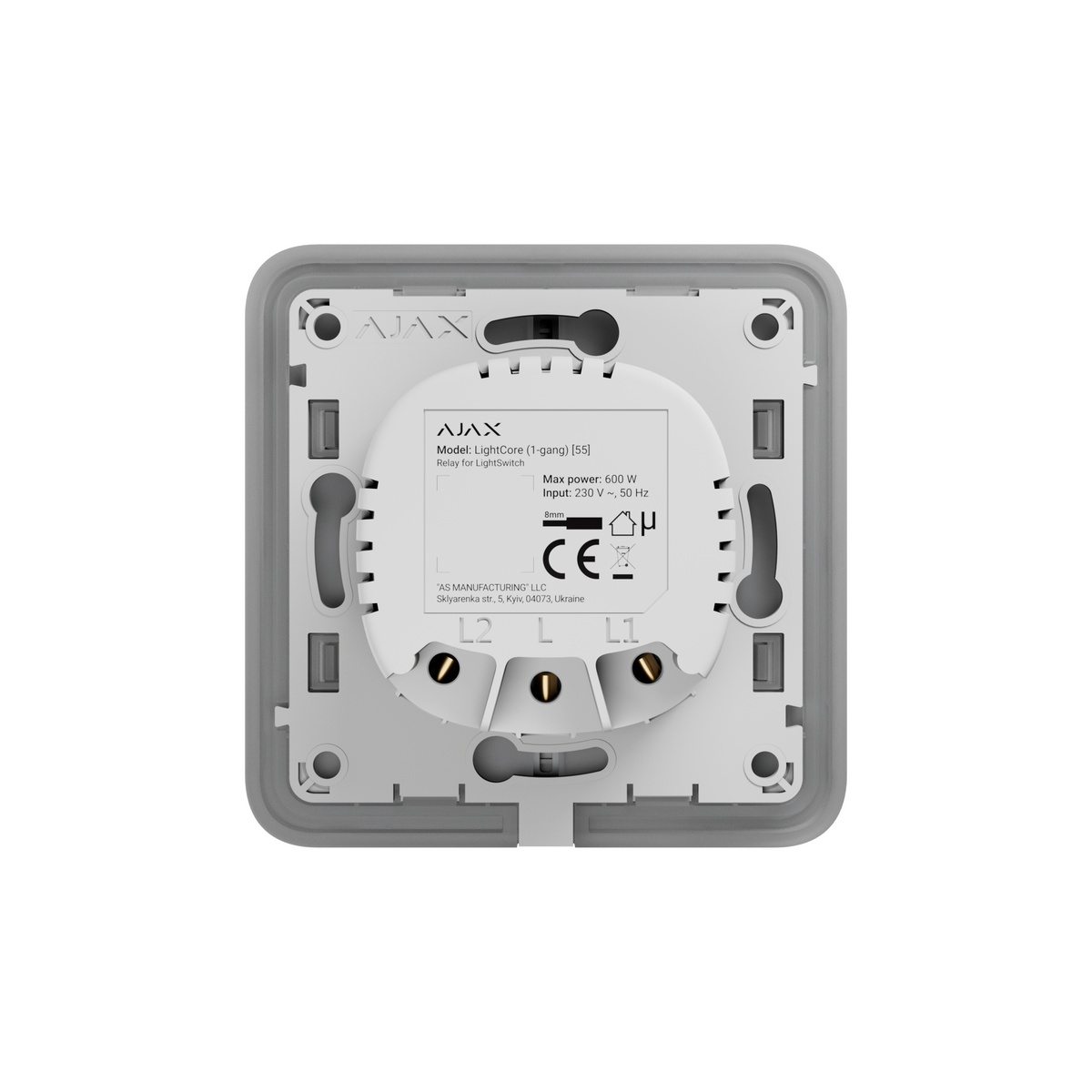 AJAX Security - LightCore (1-gang) Smart Switch, SoloButton not included | AJAX-LC-1-GANG - image 2