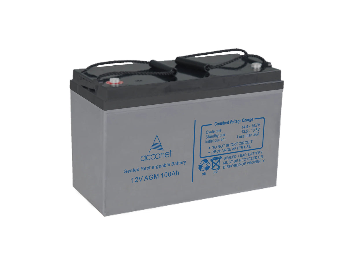 Acconet 12V AGM 100Ah Deep Cycle Battery | AC-BAT-VRLA-12V100AH