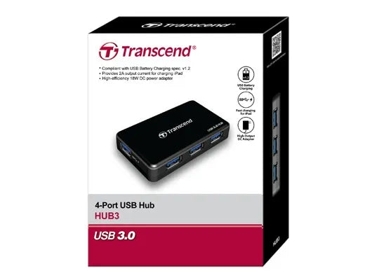 TRANSCEND USB3.0 - 4 PORT HUB - POWERED - image 2