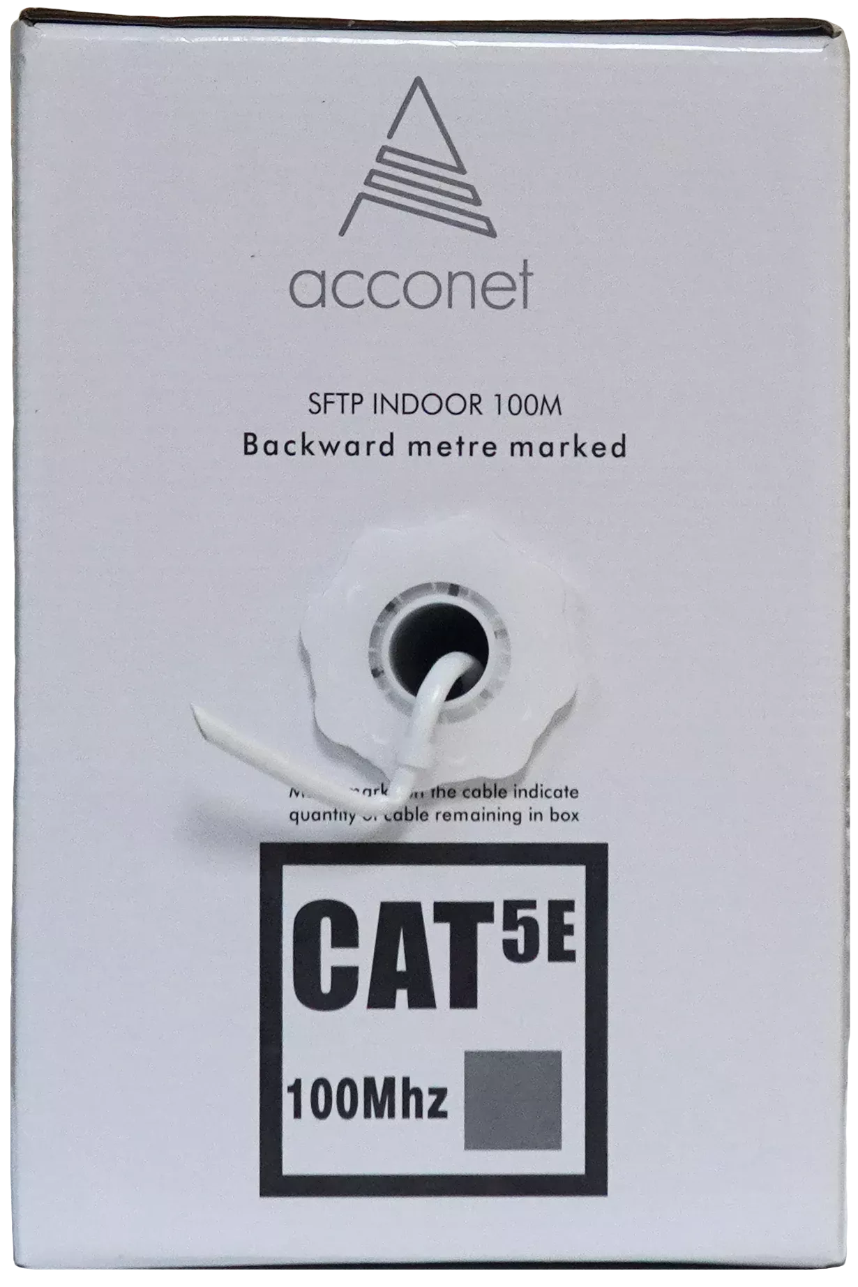 Acconet CAT5e Indoor Ethernet Cable 100m White Solid Copper STP Pull Box | CAT5-100-SC-STP - image 2
