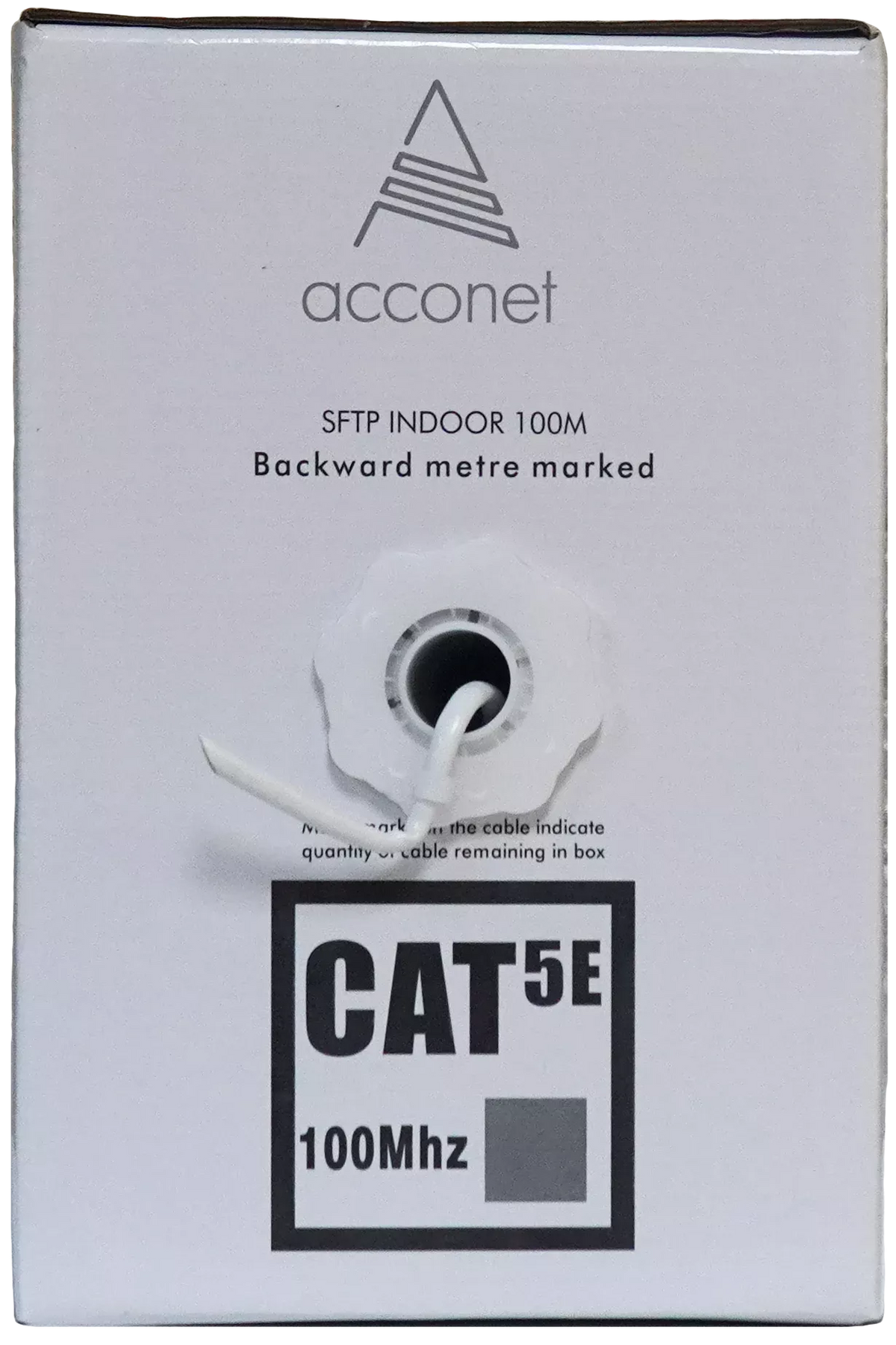 Acconet CAT5e Indoor Ethernet Cable 100m White Solid Copper STP Pull Box | CAT5-100-SC-STP - image 2