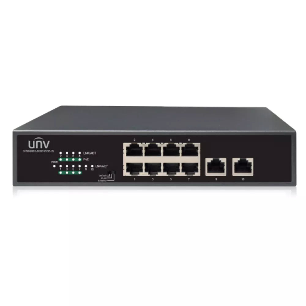 UNV - 8x Gigabit PoE Ethernet Port Switch, 2x Gigabit port