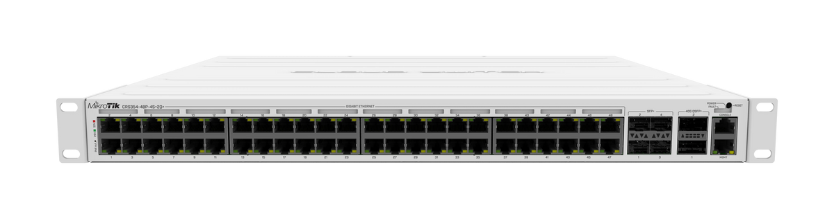 MikroTik CRS354-48P-4S+2Q+RM - 750W, 48 POE 1Gb, 4X SFP+, 2X QSFP+