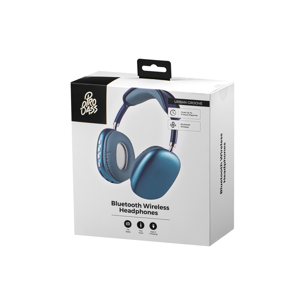 Pro Bass Urban Groove Series Bluetooth Headphones - Blue