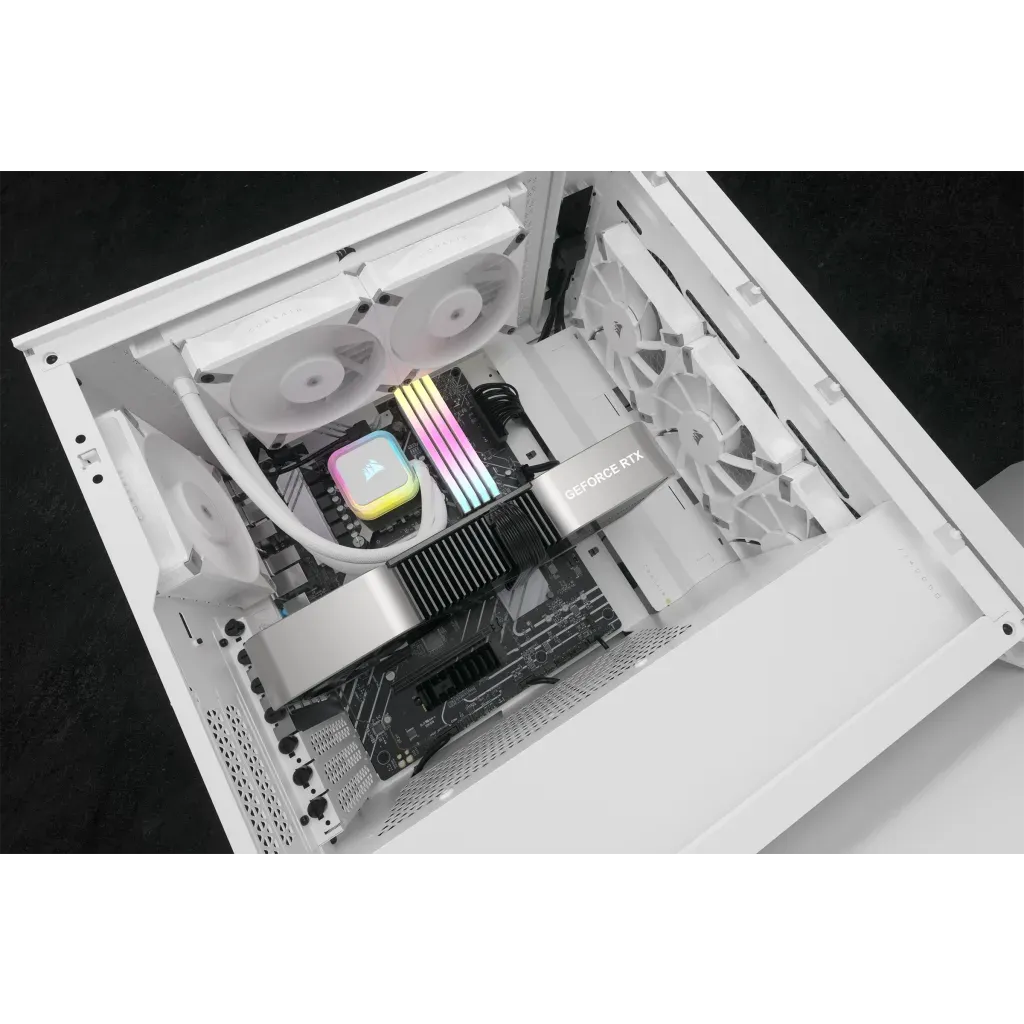 Corsair iCUE H100i ELITE RGB 240mm Liquid CPU Cooler - White AMD: AM5; AM4; sTRX4; sTR5 | Intel LGA: 1700/1851; 1200; 115X; 2066