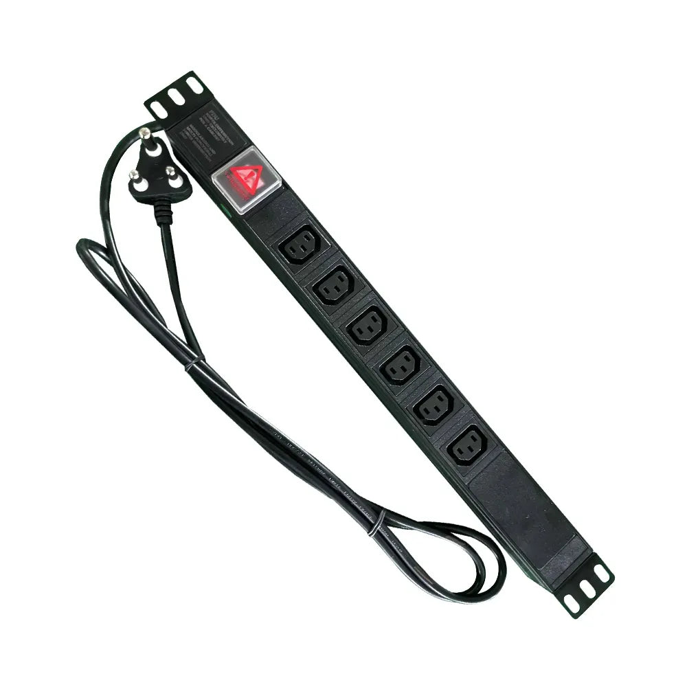 Acconet Power Distribution Unit, 1U, 6 way IEC, 2m 3Pin Plug