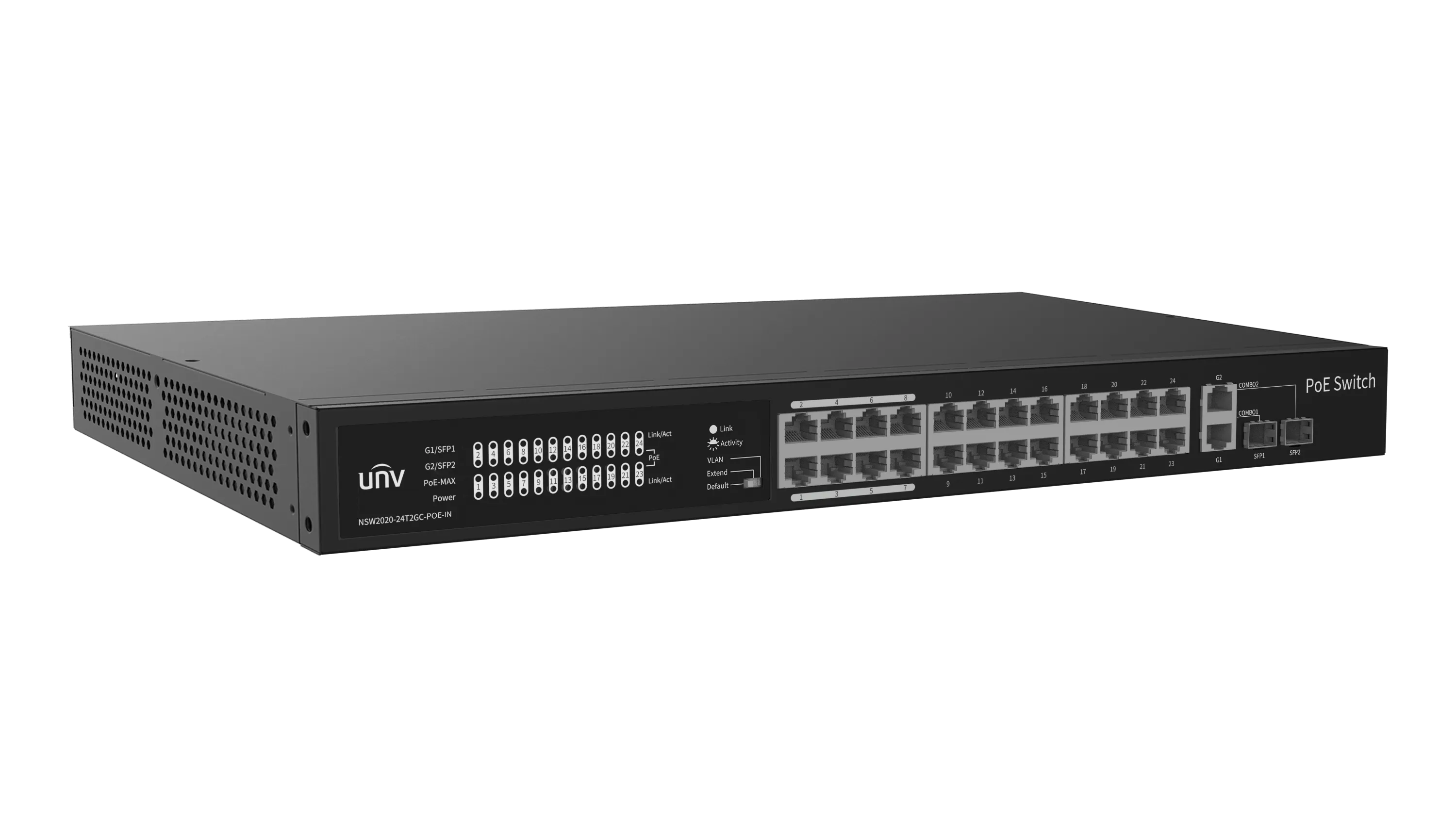 UNV - 24 x PoE Ports, 2 x Combo Ports, MAX Capacity 370W, 30W Per Port - image 2