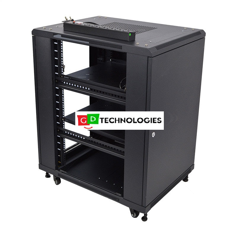 18U 800M INTERNA 950MM HIGH FLOOR STANDING CABINET BLACK