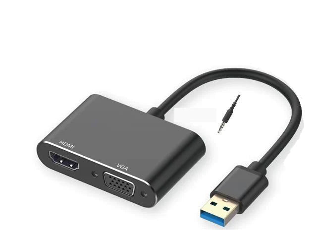 USB 3.0 to HDMI +VGA+3.5 Audio Port