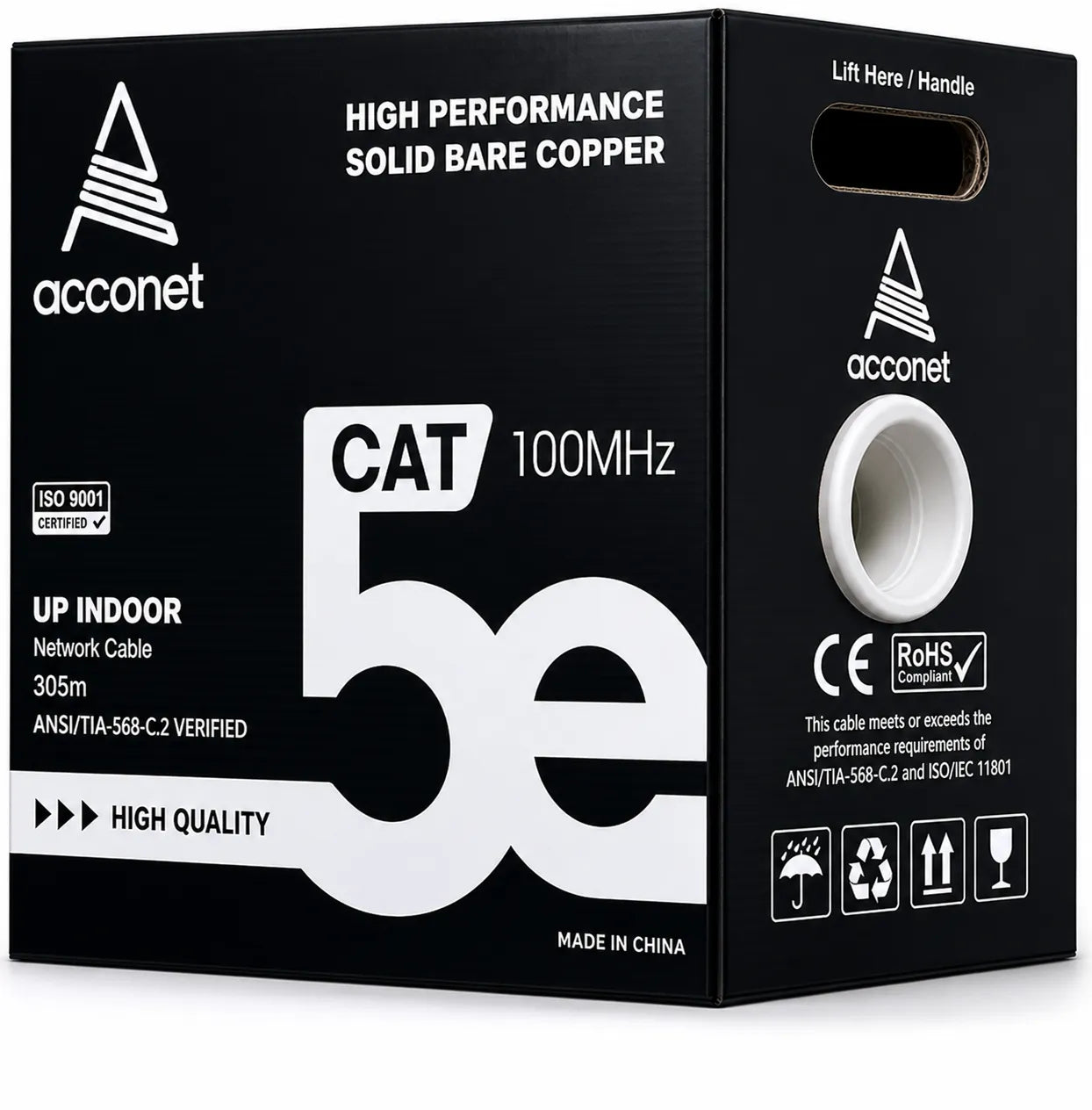 Acconet CAT5e Indoor Ethernet Cable 305m White CCA UTP Pull Box | CAT5-305 - image 2