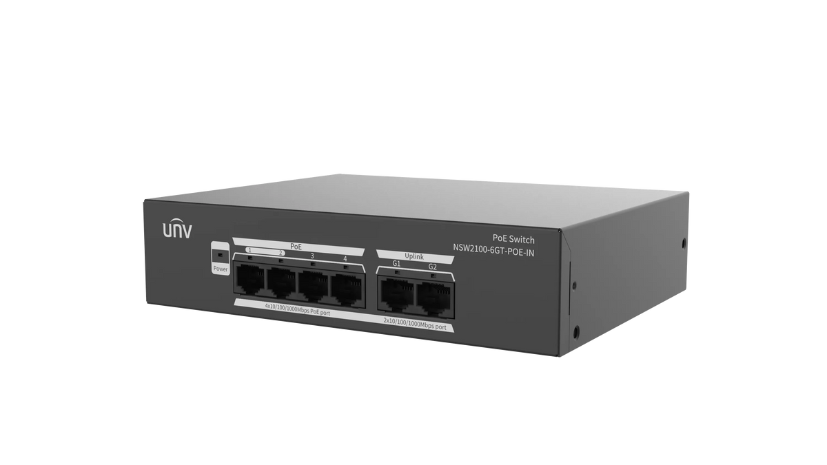 UNV 4-Port Gigabit PoE Ethernet Port switch | NSW2100-6GT-POE-IN - image 2
