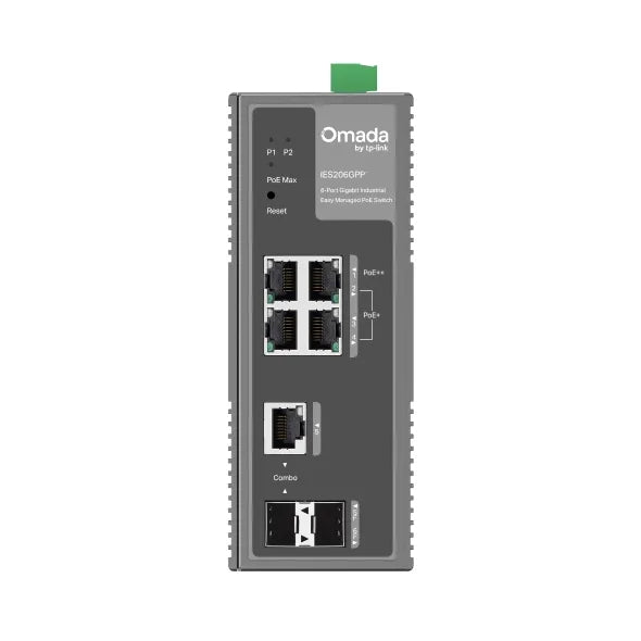 TP-Link Omada 10-Port Gigabit Industrial Easy Managed Switch with 6-Port PoE+ with 3-Port PoE+ and 1-Port PoE++