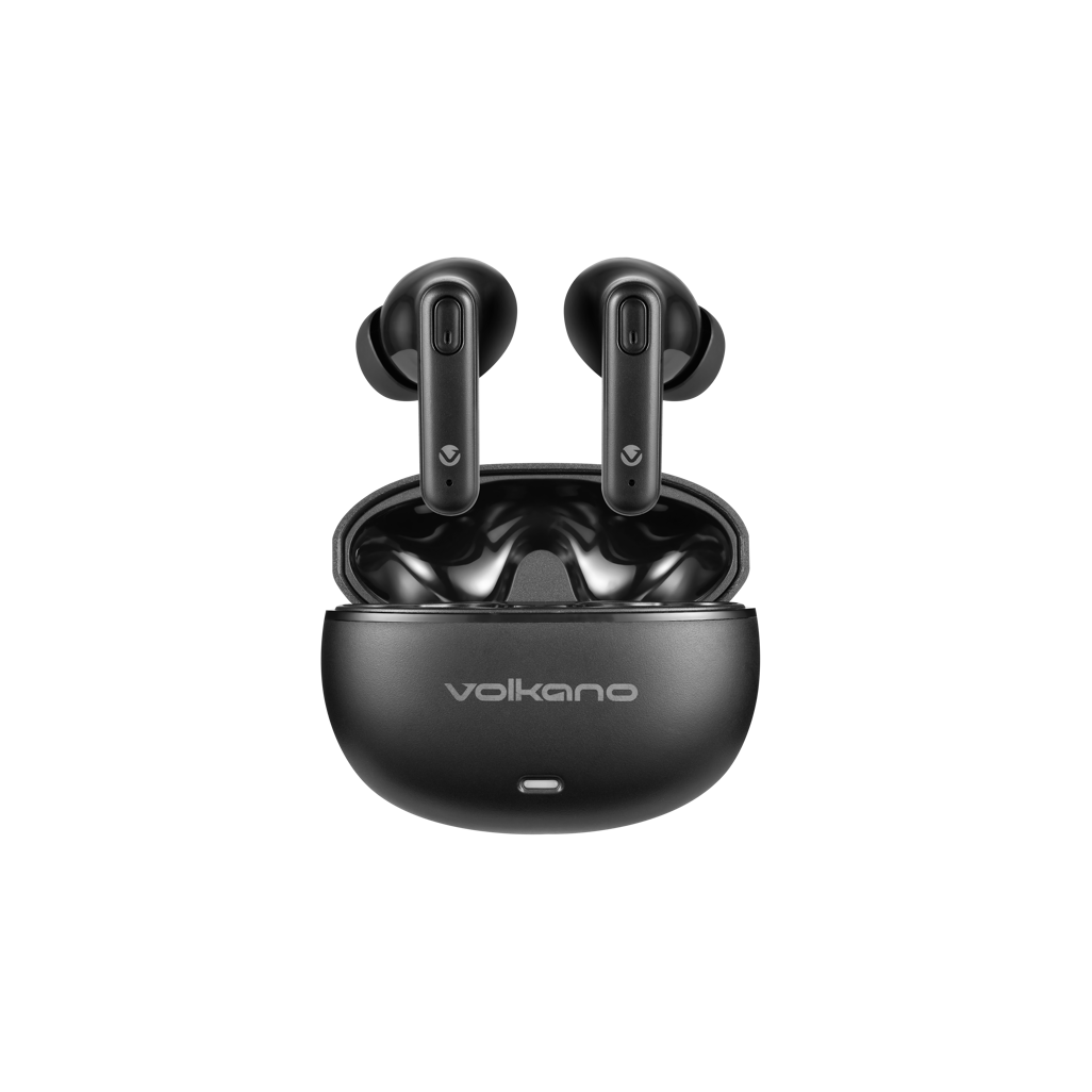 Volkano Pulse Series True Wireless Earphones with Charging Case - Black