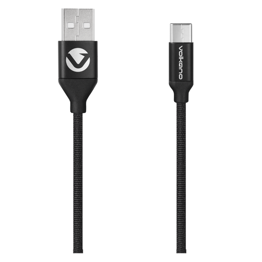 Volkano Weave Series Fabric Braided Micro USB Cable 1.2m - Black