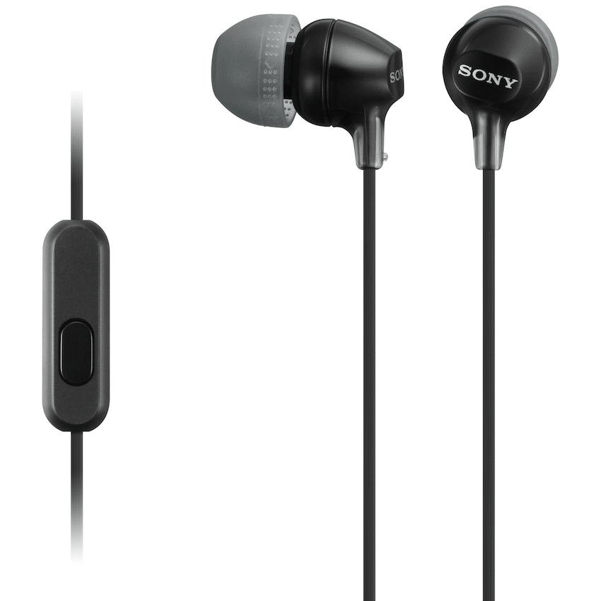 Sony MDR-EX15AP (Black) In-Ear Earphone with Mic for iPhone - Android - BlackBerry