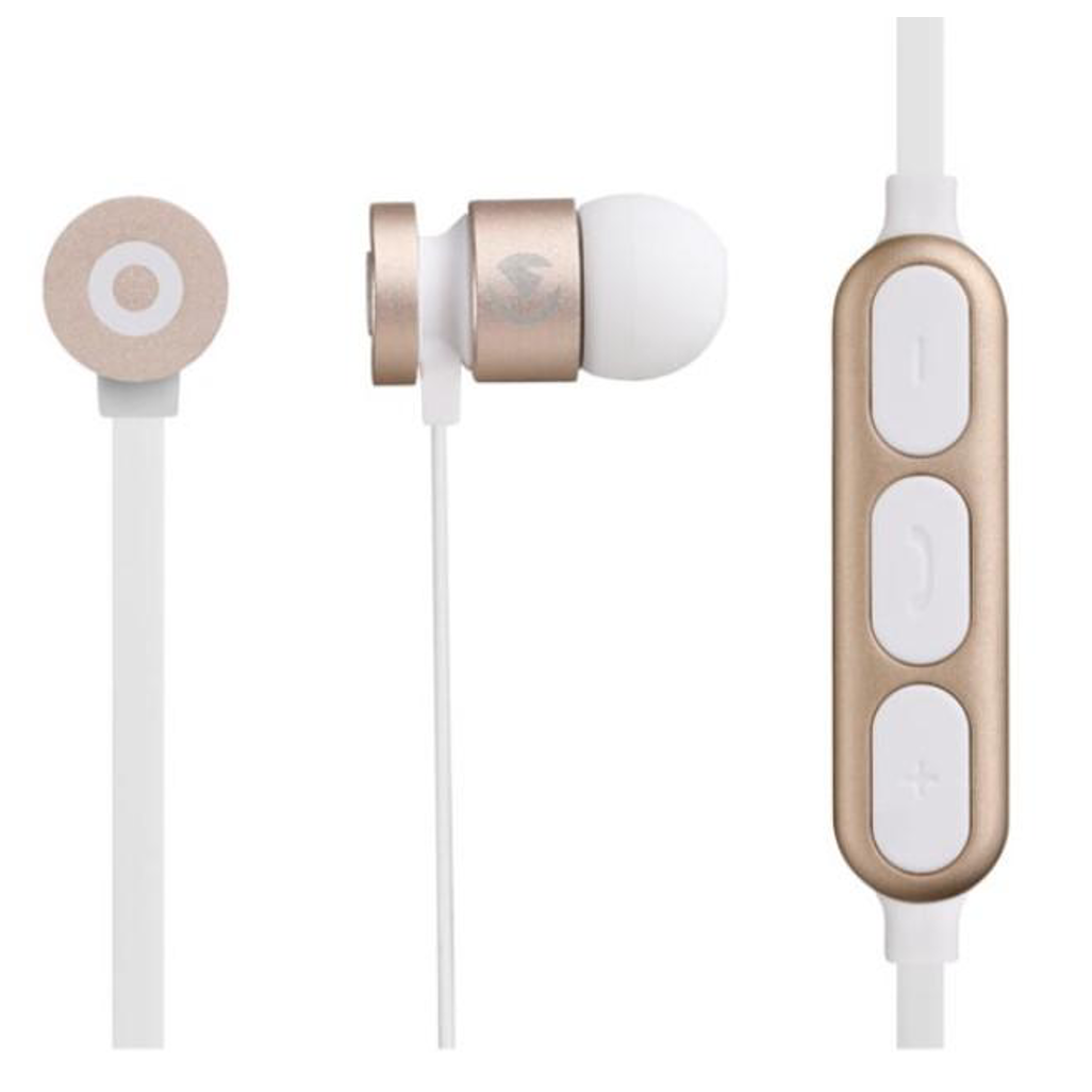 Volkano Mercury Series Bluetooth Magnetic Earphones - Gold/White