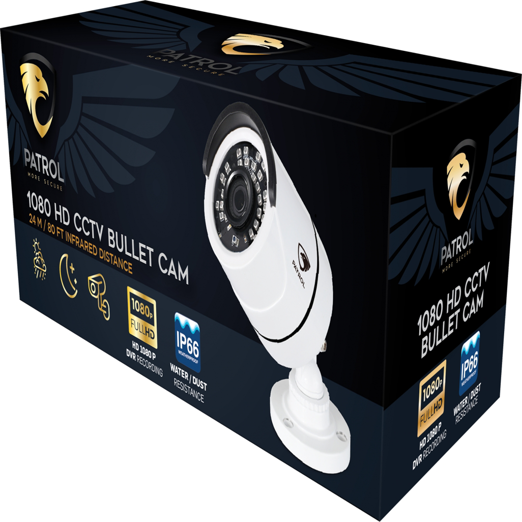 Patrol 1080P Bullet Camera - White