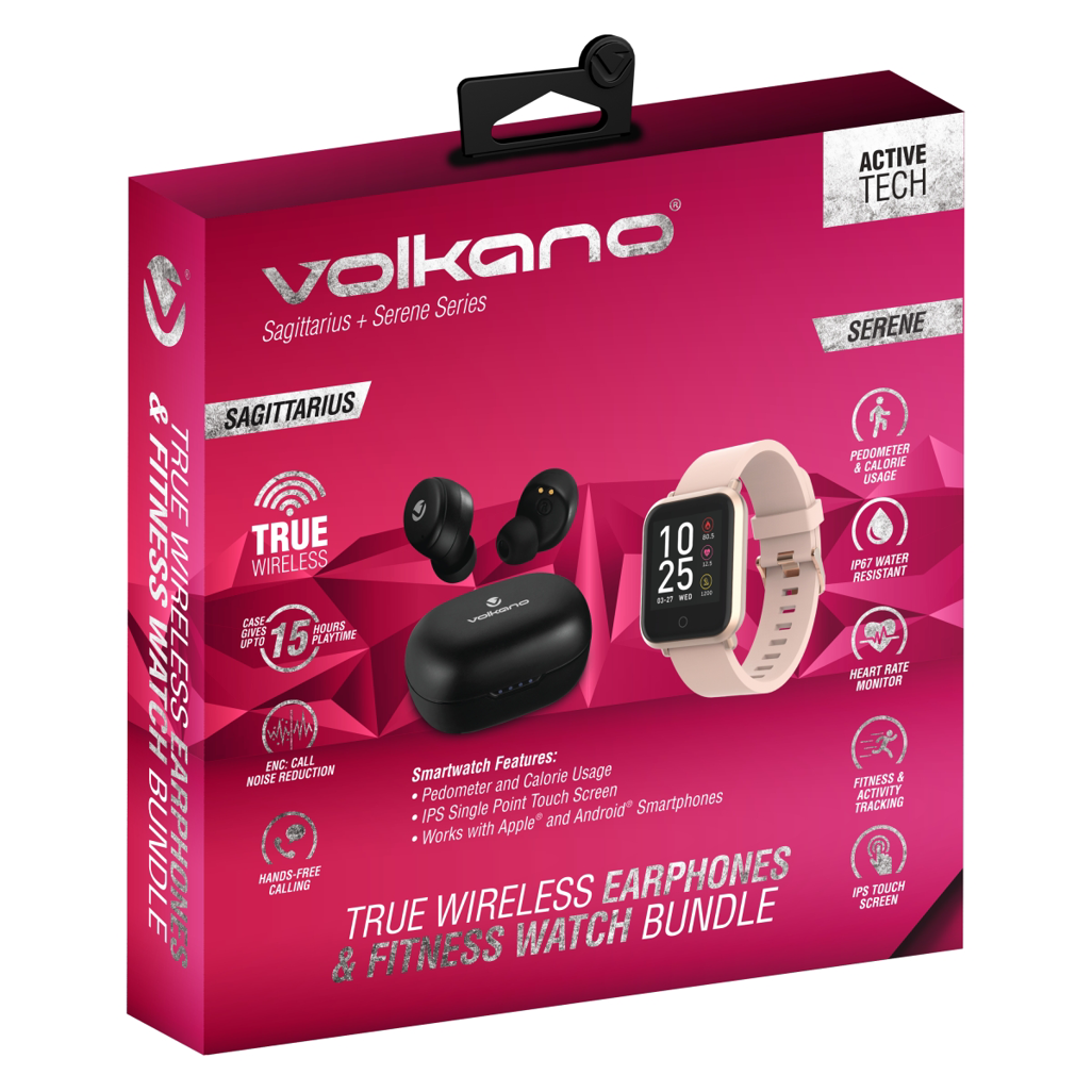 Volkano Sagittarius TWS + Serene Watch Series Bundle - Gold