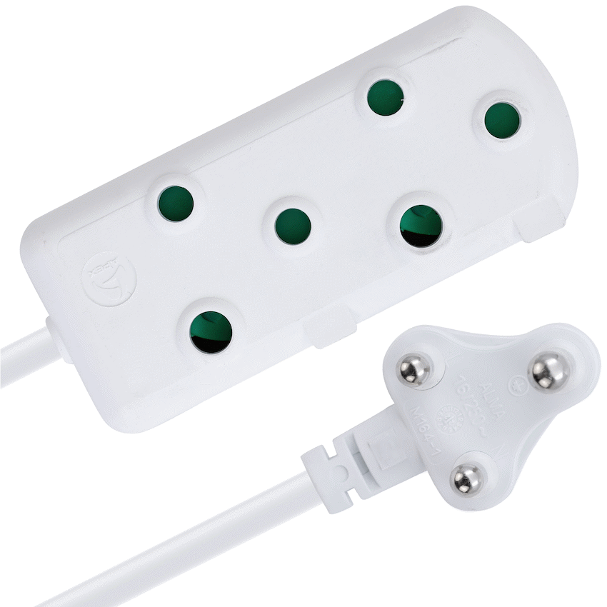 Switched Heavy Duty Side by Side (SBS) Extension Leads 5m - WT