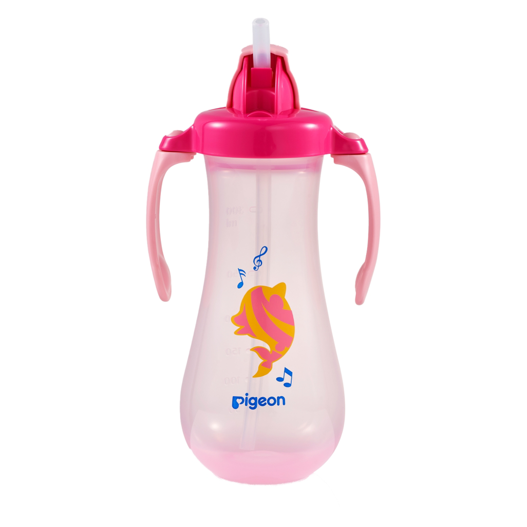 Pigeon Tall Straw Bottle - Pink