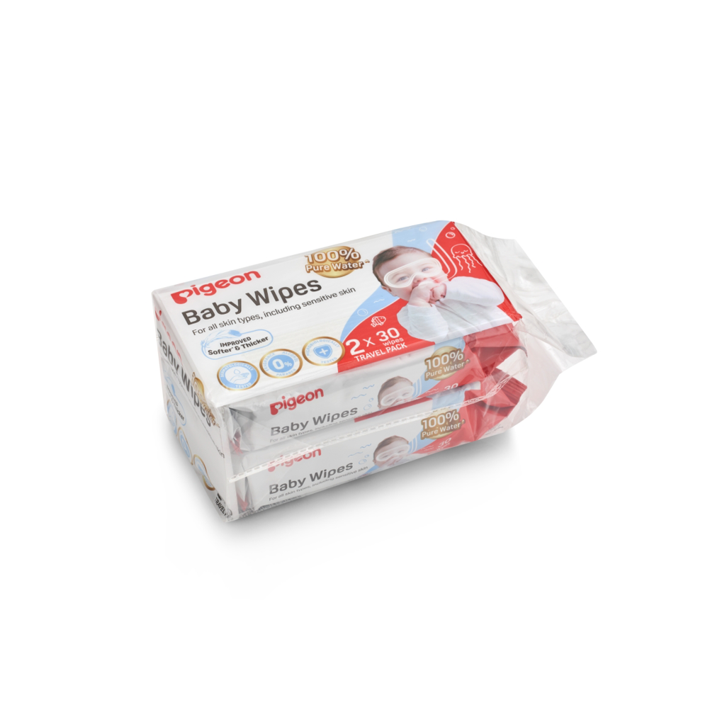 Pigeon - Baby Wipes 30s 100% H2O 2-in-1 Pack
