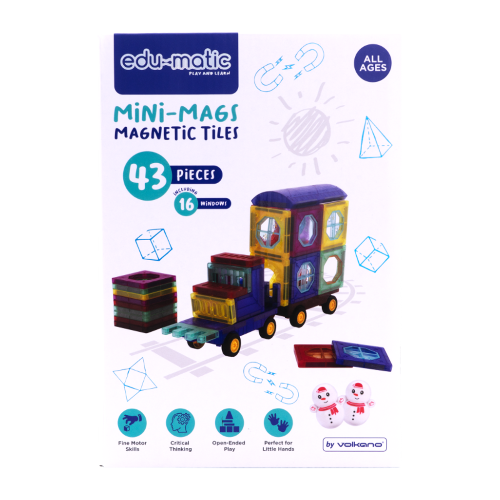 43 Magnetic Tiles with Windows and Car Parts