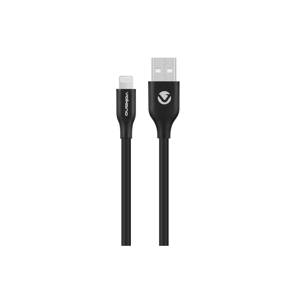 Volkano Flexi Series USB to MFI Lightning 1.5m 5v 2.4a 12w - Black