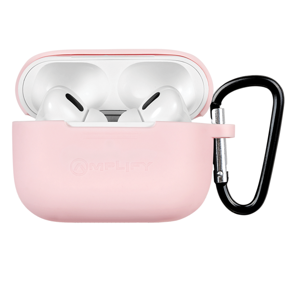 Amplify Note X Series TWS Earphones - White Case + Pink Cover