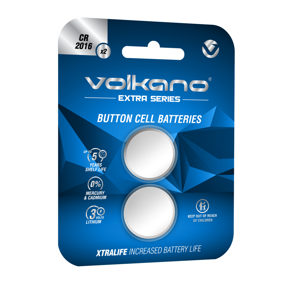 Volkano Extra Series CR2016 Pack of 2 Batteries