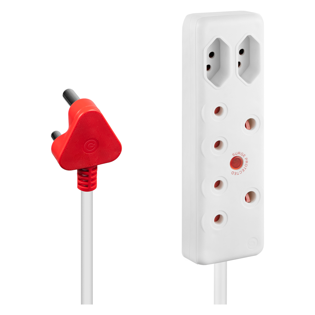 Switched 4-Way Medium Surge Extension Lead 5m