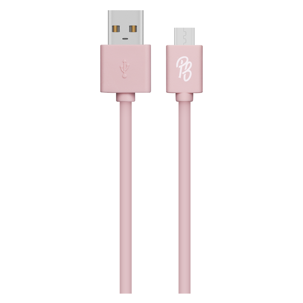 Pro Bass Power Series Boxed Round Micro USB Cable - Pastel Pink 1m