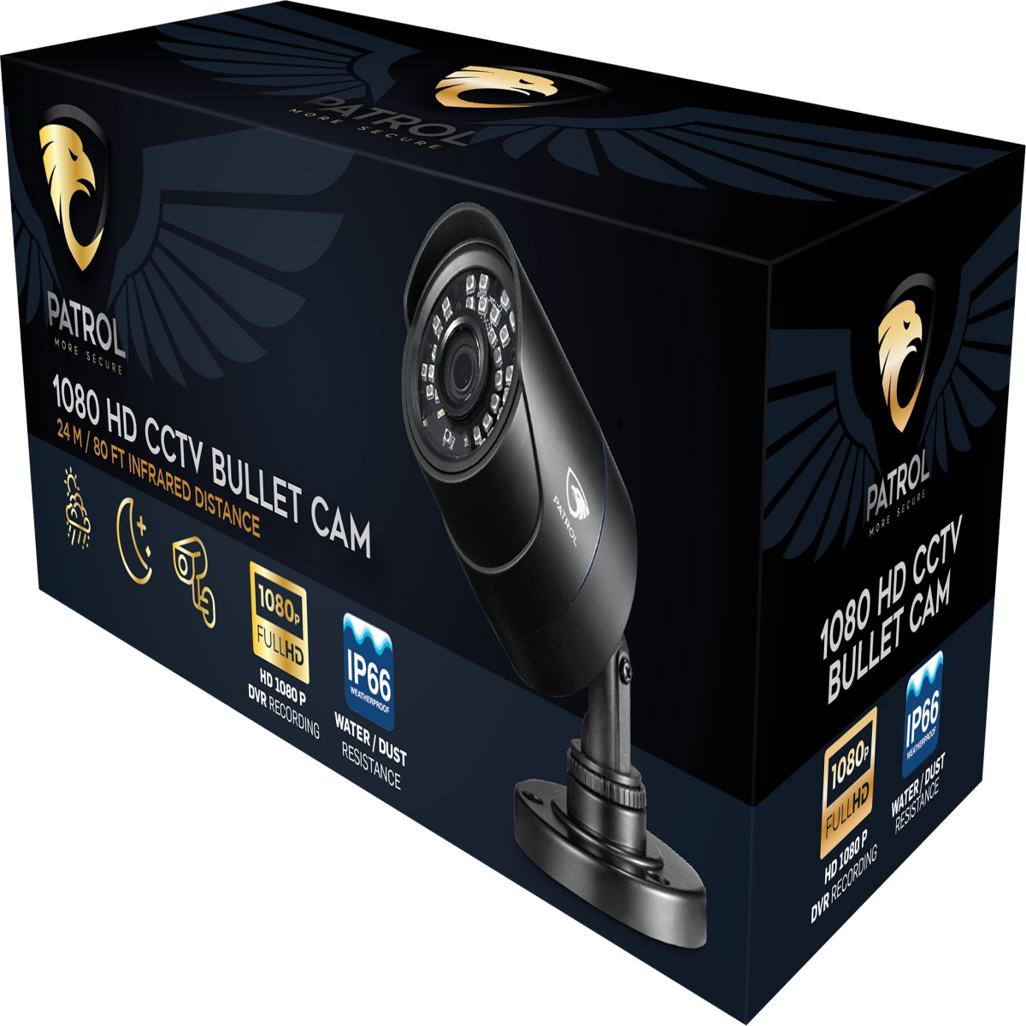 Patrol 1080P Bullet Camera - Black
