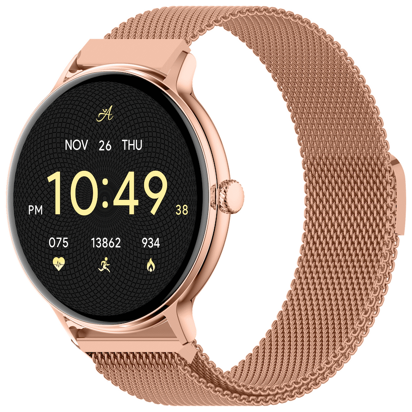 Volkano Ayla Collection Smartwatch with Extra Silicone Strap - Gold