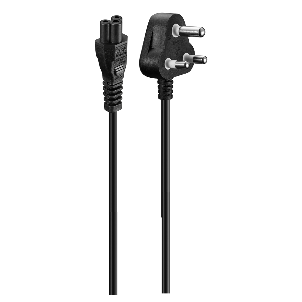 Volkano Presto Series Power Cable 3-Pin Clover to Type-M 1.8m 2.5a - Black