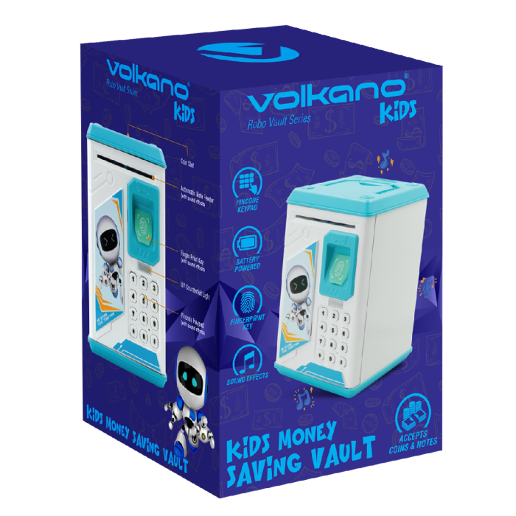 Volkano Kids Robo Vault Series Kids Money-Saving Vault - Blue